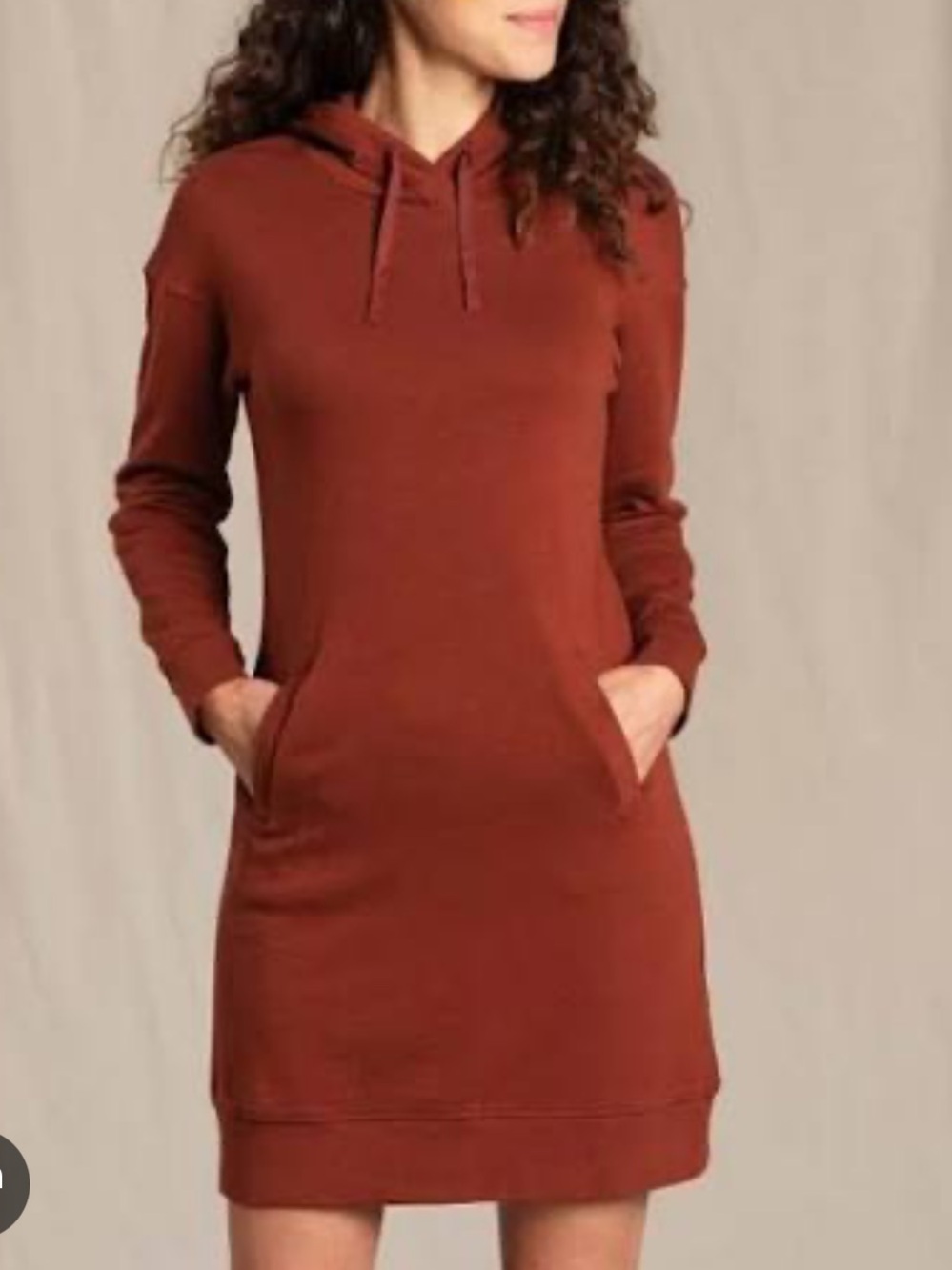 Toad&Co Follow through hooded dress organic cotton M